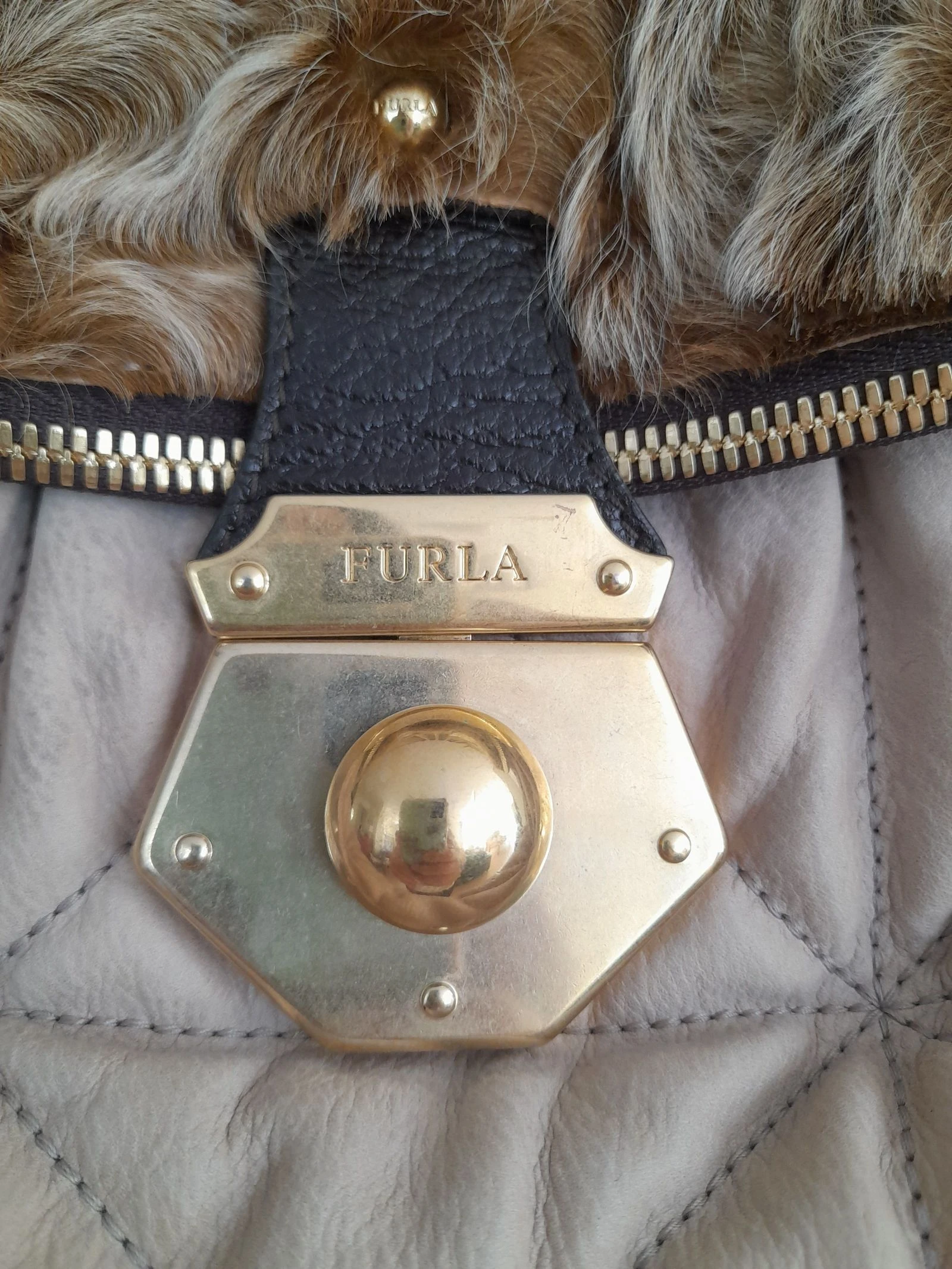 Bolso Hobo Furla en Piel Beige y Marrón 🤎 – photo 2
